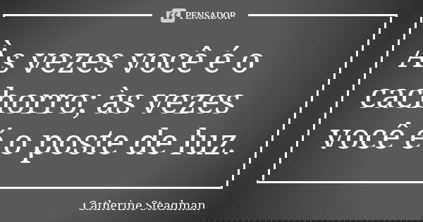 Às vezes você é o cachorro; às vezes você é o poste de luz.... Frase de Catherine Steadman.