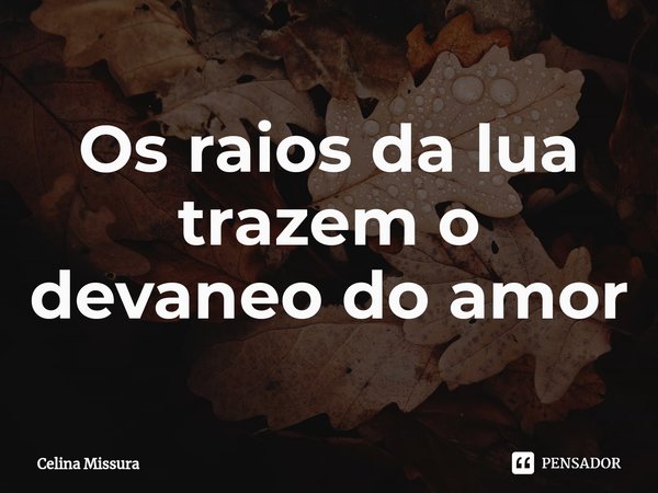 ⁠Os raios da lua trazem o devaneo do amor... Frase de Celina Missura.