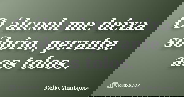 O álcool me deixa sóbrio, perante aos tolos.... Frase de Célio Montagna.