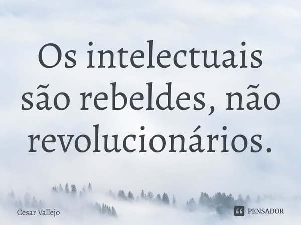 ⁠Os intelectuais são rebeldes, não revolucionários.... Frase de Cesar Vallejo.