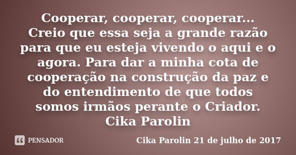 Há um termo em inglês muito usado nos Cika Parolin 05 de