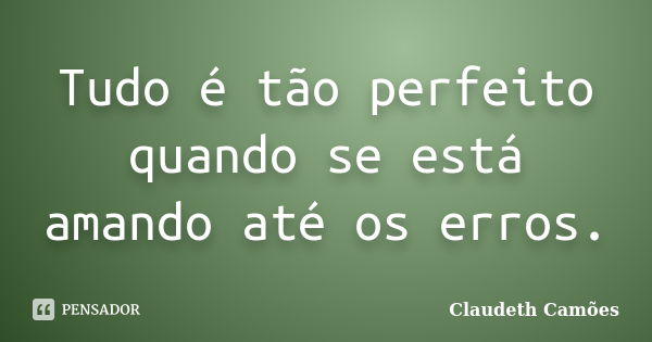 Tudo é Tão Perfeito Quando Se Está Claudeth Camões Pensador 0850