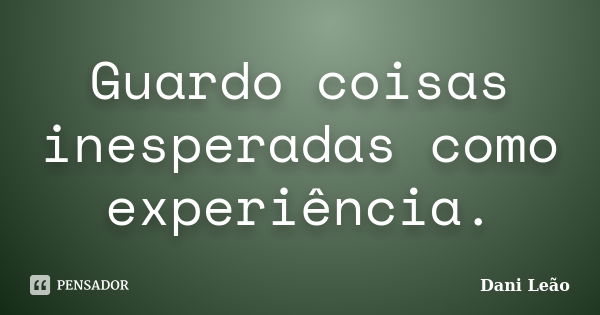 Guardo Coisas Inesperadas Como Dani Leão Pensador 0314