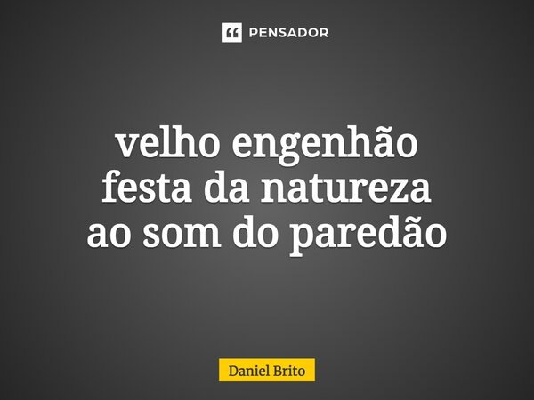⁠velho engenhão festa da natureza ao som do paredão... Frase de Daniel Brito.