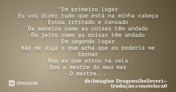 Imagine Dragons - Believer - Letra e Tradução 