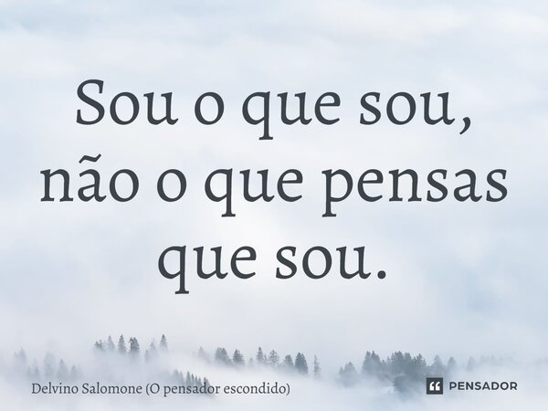 Sou o que sou, não o que pensas que sou.⁠... Frase de Delvino Salomone (O pensador escondido).