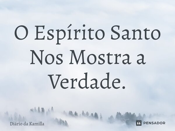 ⁠O Espírito Santo Nos Mostra a Verdade.... Frase de Diário da Kamilla.