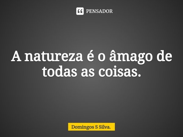 ⁠A natureza é o âmago de todas as coisas.... Frase de Domingos S Silva..