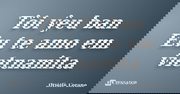 Tôi yêu ban Eu te amo em vietnamita... Frase de Drielle Lorane.