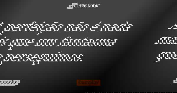 A perfeição não é nada mais que um fantasma que perseguimos.... Frase de Dumplin.