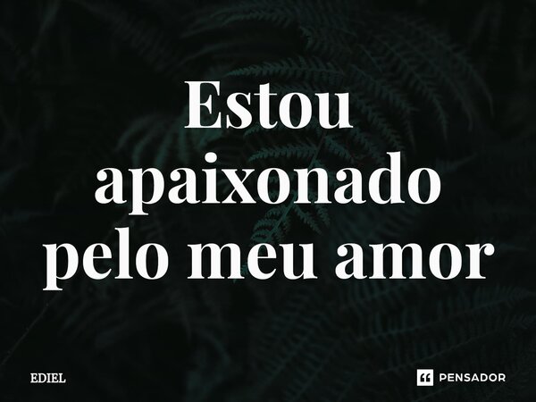 ⁠Estou apaixonado pelo meu amor... Frase de Ediel.