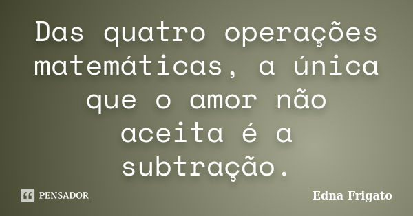 As Quatro Operações Matemáticas