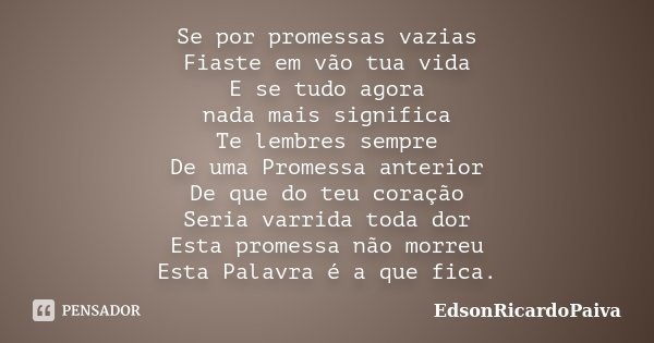  Uma Promessa e Nada Mais (Em Portugues do Brasil