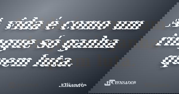 A vida é como um ringue só ganha quem luta.... Frase de Elisandro.