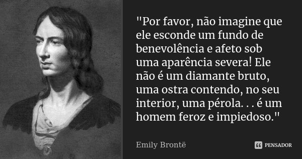 Por favor, não imagine que ele... Emily Brontë - Pensador