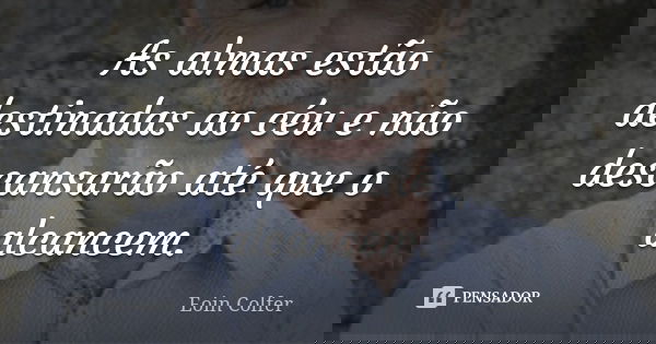 As almas estão destinadas ao céu e não descansarão até que o alcancem.... Frase de Eoin Colfer.