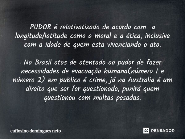 PUDOR relativatizado de acordo com Euflosino domingues neto