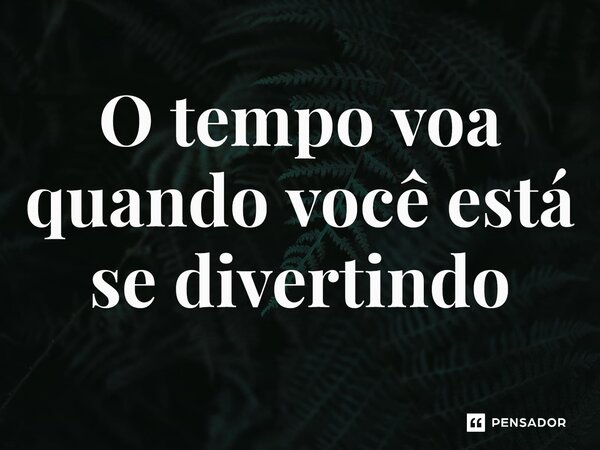 ⁠O tempo voa quando você está se divertindo... Frase de expressões idiomáticas.