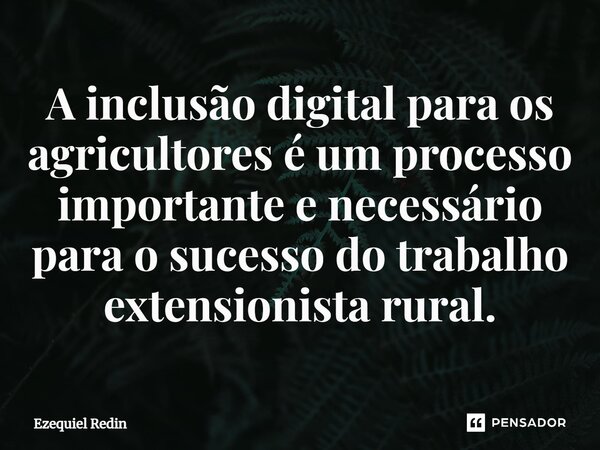 ⁠a Inclusão Digital Para Os Ezequiel Redin Pensador 2144