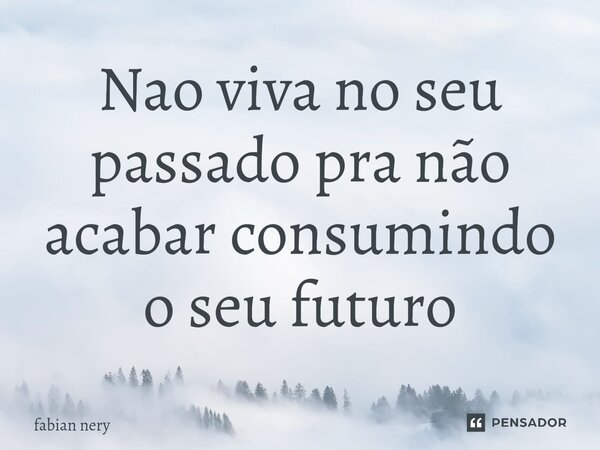 ⁠Nao viva no seu passado pra não acabar consumindo o seu futuro... Frase de Fabian nery.