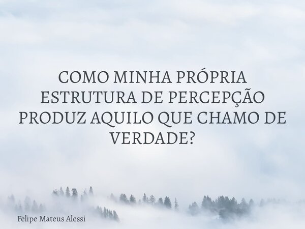 COMO MINHA PRÓPRIA ESTRUTURA DE PERCEPÇÃO PRODUZ AQUILO QUE CHAMO DE VERDADE?... Frase de Felipe Mateus Alessi.