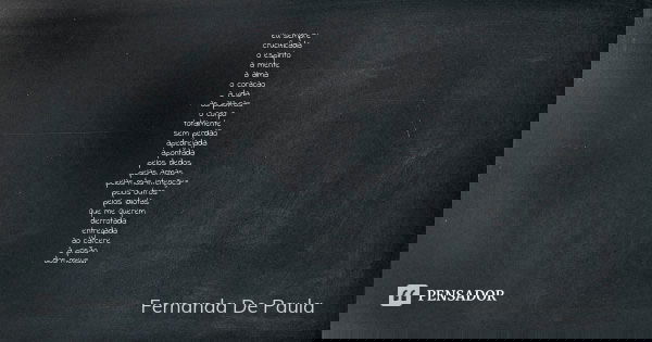 eu sempre crucificada o espírito a mente a alma o coracao a vida as palavras o corpo totalmente sem perdão apedrejada apontada pelos dedos pelas armas pelas más... Frase de fernanda de paula.