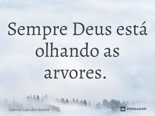 Sempre Deus está olhando as árvores. ⁠... Frase de Gabriel Luiz dos Santos.