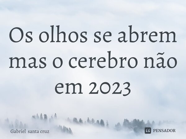 Os olhos se abrem mas o cerebro não ⁠em 2023... Frase de Gabriel santa cruz.