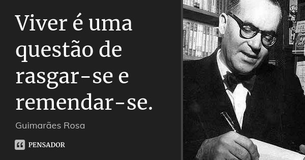 Viver é uma questão de rasgar-se e remendar-se.... Frase de Guimarães Rosa.