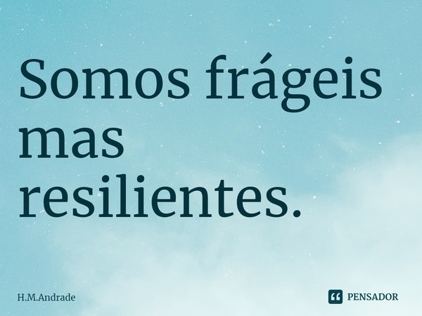 ⁠Somos frágeis mas resilientes.... Frase de H.M.Andrade.