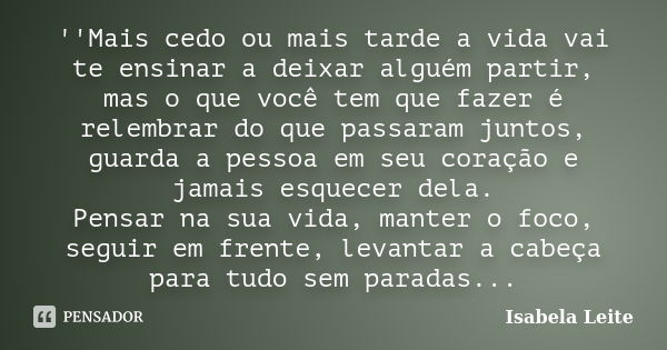 Cedo ou tarde não deixa de ser dia - Frase para Facebook