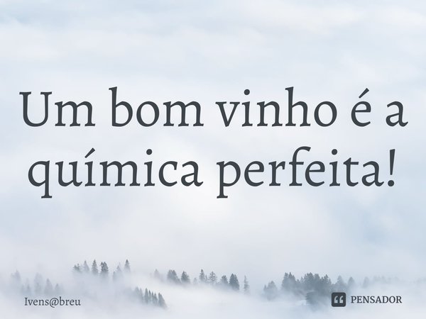 ⁠Um bom vinho é a química perfeita!... Frase de Ivensbreu.