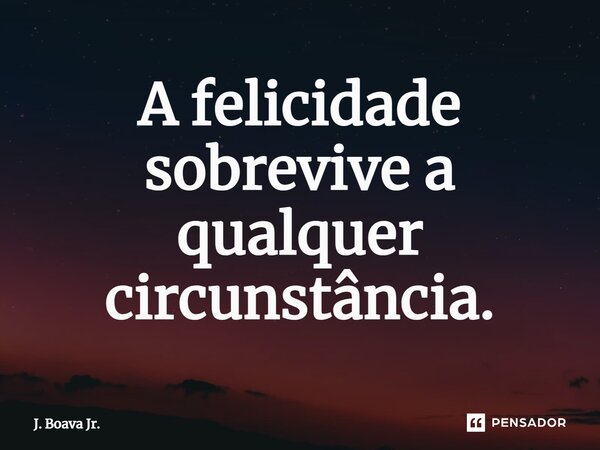 A felicidade sobrevive a qualquer circunstância.... Frase de J. Boava Jr..