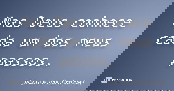 Mas Deus conhece cada um dos meus passos.... Frase de Jó 23:10. (via li-mi-tes).