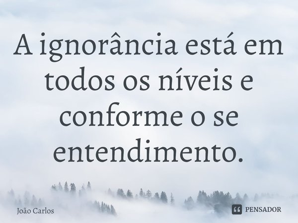 ⁠A ignorância está em todos os níveis e conforme o se entendimento.... Frase de Joao Carlos.