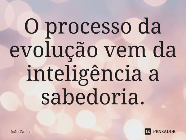 ⁠O processo da evolução vem da inteligência a sabedoria.... Frase de Joao Carlos.