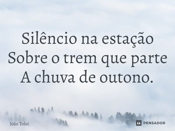 ⁠Silêncio na estação Sobre o trem que parte A chuva de outono.... Frase de João Toloi.