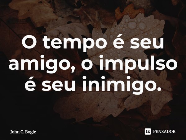 ⁠O tempo é seu amigo, o impulso é seu inimigo.... Frase de John C. Bogle.