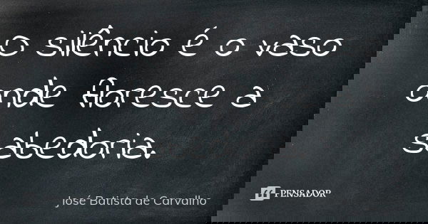 O silêncio é o vaso onde floresce a sabedoria.... Frase de José Batista de Carvalho.