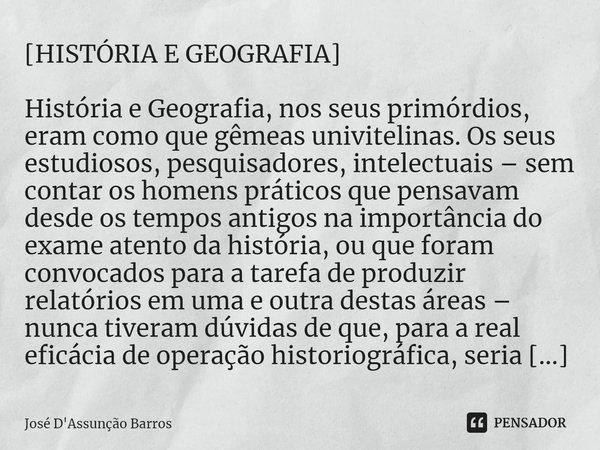 História e geografia