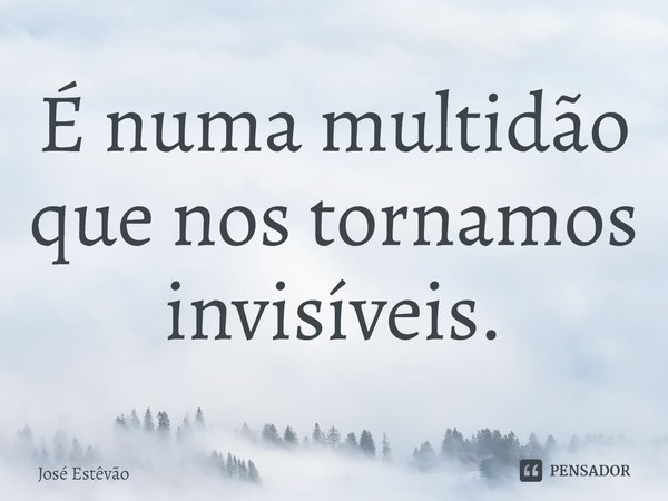 É numa multidão que nos tornamos invisíveis.⁠... Frase de José Estêvão.