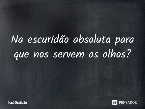 ⁠Na escuridão absoluta para que nos servem os olhos?... Frase de José Estêvão.