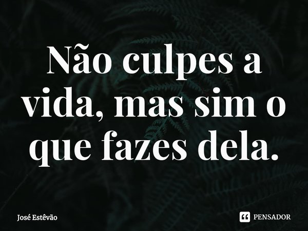 ⁠Não culpes a vida, mas sim o que fazes dela.... Frase de José Estêvão.