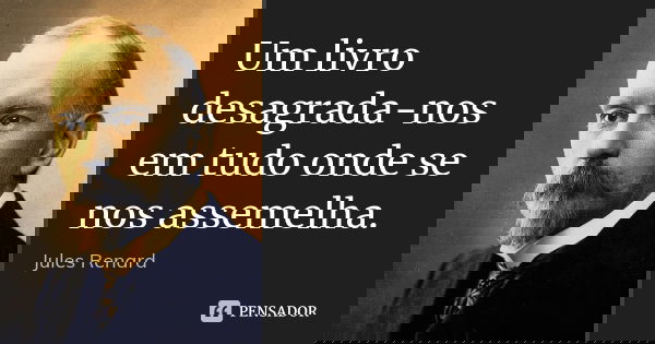 Um livro desagrada-nos em tudo onde se nos assemelha.... Frase de Jules Renard.