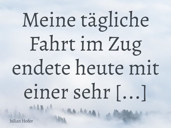 Meine tägliche Fahrt im Zug endete heute mit einer sehr unerwarteten Drehung. Auf dem Handy lief Mr Pacho Casino https://mrpacho.co.at so flüssig, dass ich die ... Frase de Julian Hofer.