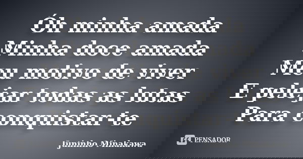Óh minha amada Minha doce amada Meu motivo de viver E pelejar todas as lutas Para conquistar-te... Frase de Juninho Minakawa.