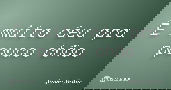É muito céu pra pouco chão... Frase de Junior Fortini.