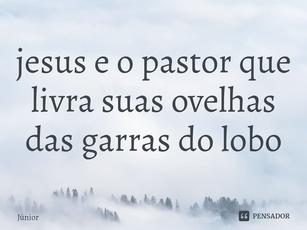 ⁠jesus e o pastor que livra suas ovelhas das garras do lobo... Frase de junior.