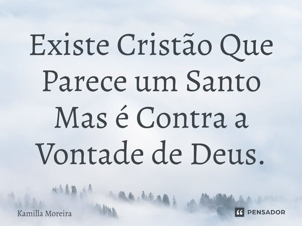 ⁠Existe Cristão Que Parece um Santo Mas é Contra a Vontade de Deus.... Frase de Kamilla Moreira.