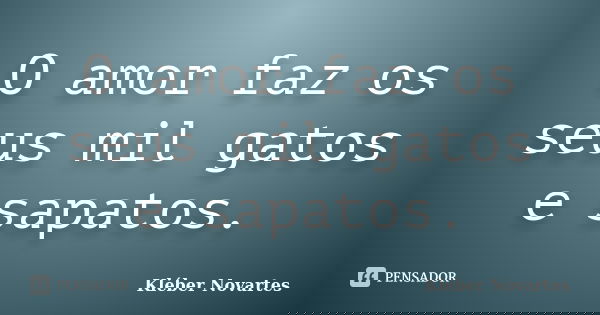 O amor faz os seus mil gatos e sapatos.... Frase de Kléber Novartes.
